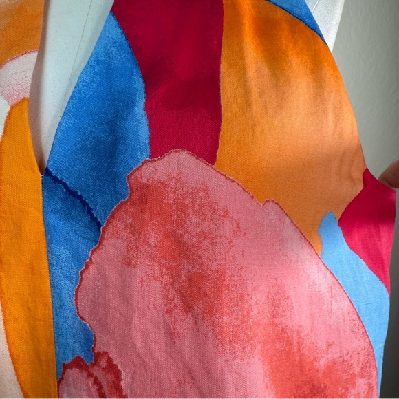 NEW NWT Banana Republic Brush Stroke Linen Blend Sleeveless Top Blouse LARGE - Picture 10 of 16